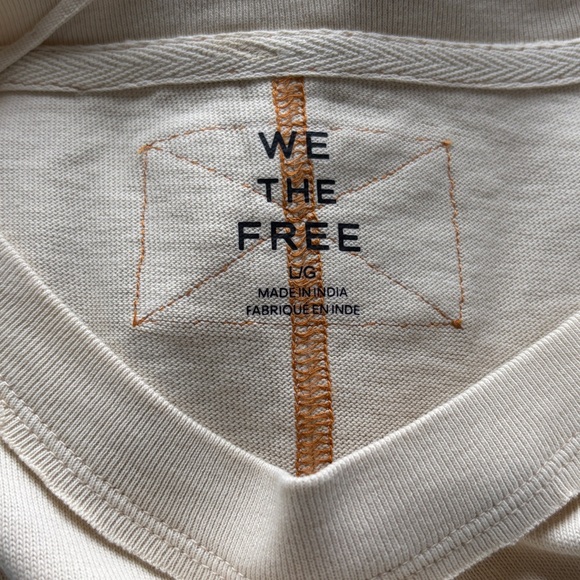 Free People Highland cow We The Free Farm Friends Tee Shirt Cream Sz L NEW - Picture 9 of 14